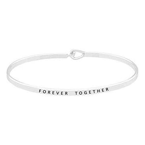 Silver Forever Together Hook Bangle Bracelets