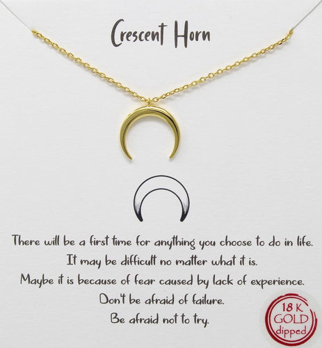 Gold Crescent Horn Necklace