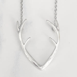 Silver Antler Necklace