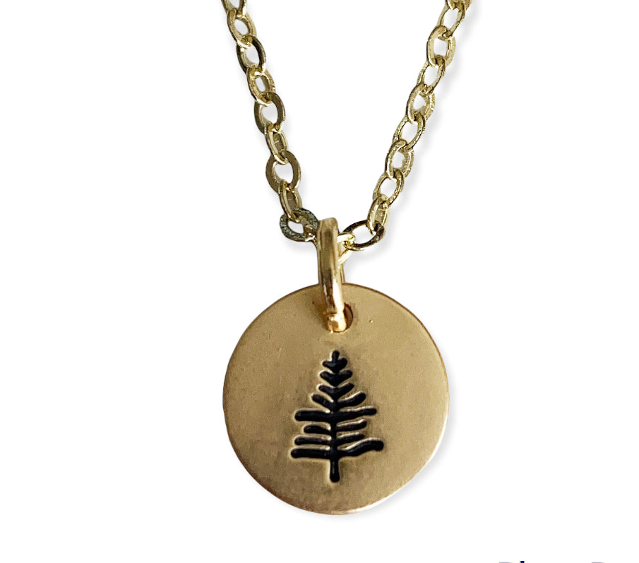 Gold Pine Tree Necklace