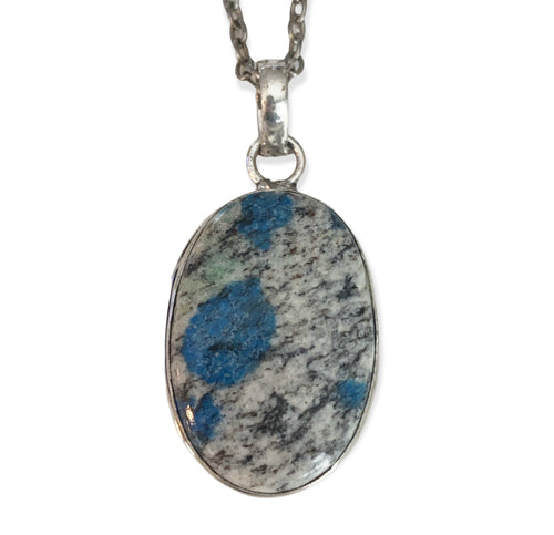 Silver K2 Blue Azurite Necklace