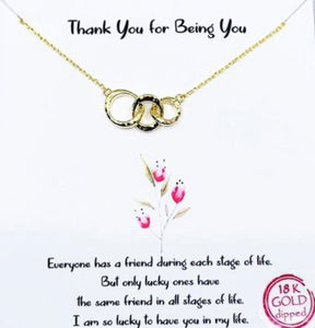 Gold Thank You For Being You Necklace