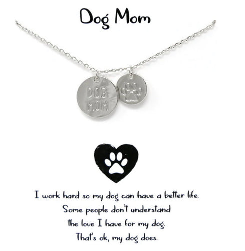 Silver Dog Mom Necklace