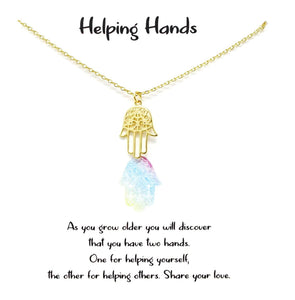 Gold Helping Hands Necklace