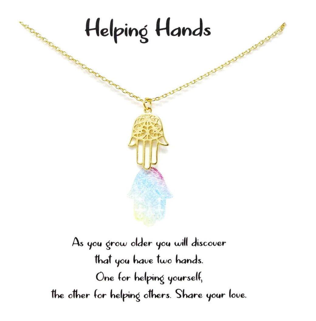 Gold Helping Hands Necklace