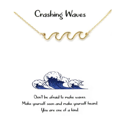 Gold Crashing Waves Necklace