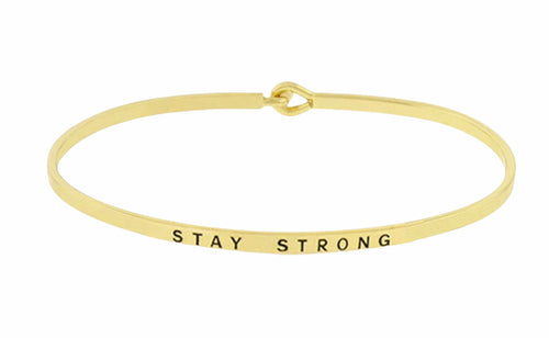 Gold Stay Strong Hook Bangle Bracelets